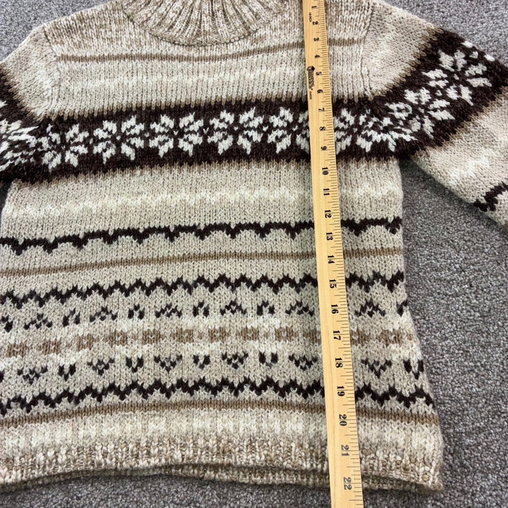 VTG Sonoma Jean‎ Company Womens Sweater S Beige Brown Knit Fair Isle Mock Neck - Picture 5 of 9